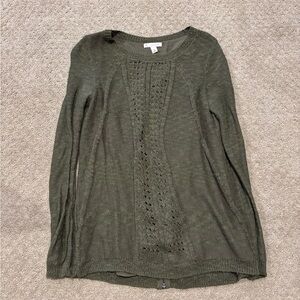 Dressbarn Women’s Knit Crewneck Sweater with Zipper Detailing